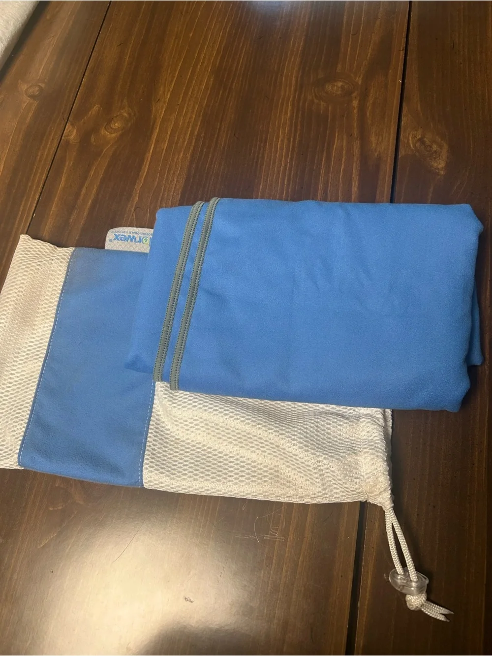 Norwex Full size large active sports towel blue gray with bag